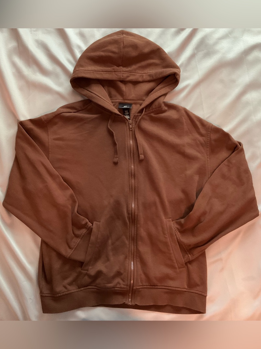 H&M Men's Zip-Up Hoodie Jacket in Brown